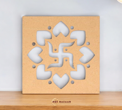 Rangoli Stencil - Swastik design