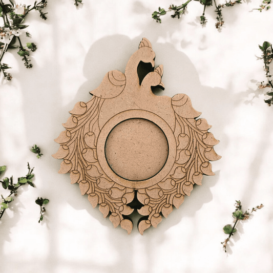 Designer cut T-Light Holder 2 Peacock Design