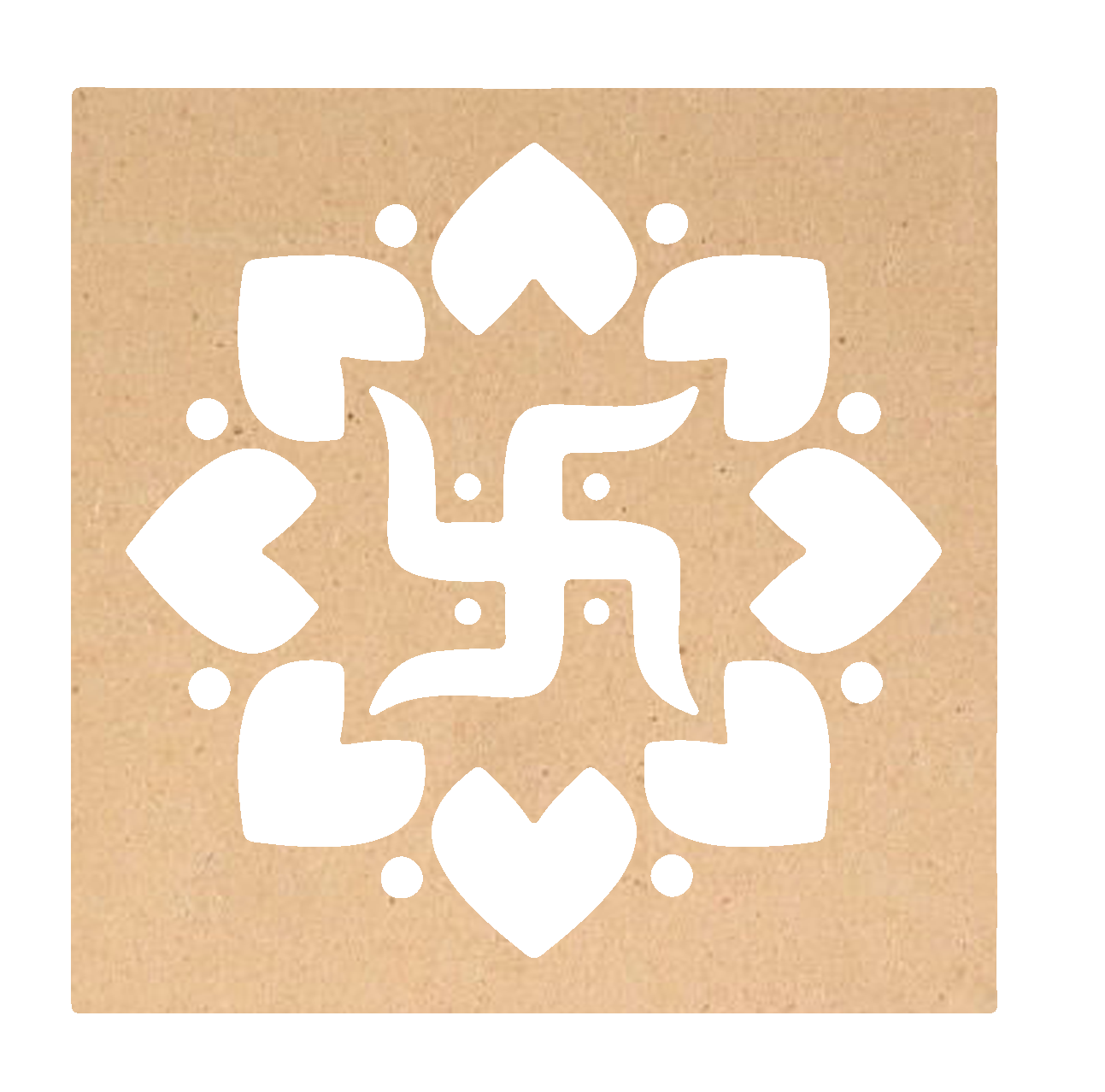 Rangoli Stencil - Swastik design